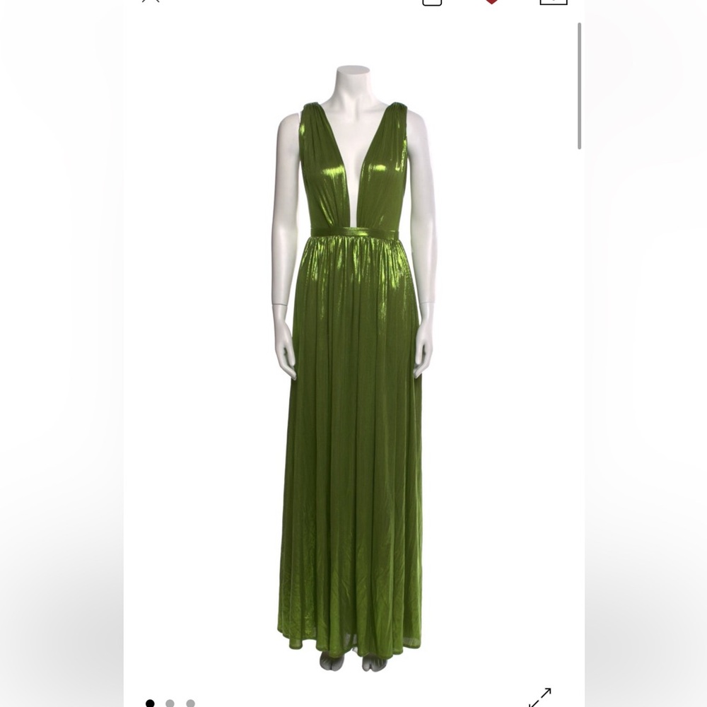 Bronx & Banco Green V-Neck Maxi Dress